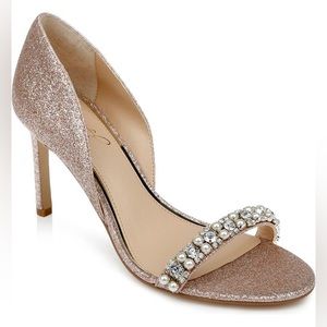 Badgley Mischka Dayana Champagne Heels Size 8 New